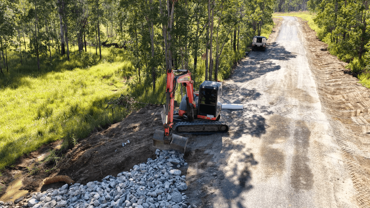 Drainage excavation on site